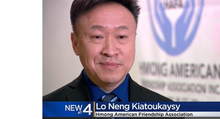 Lo Neng Kiatoukaysy, Hmong American Friendship Association leader, smiling during an interview.
