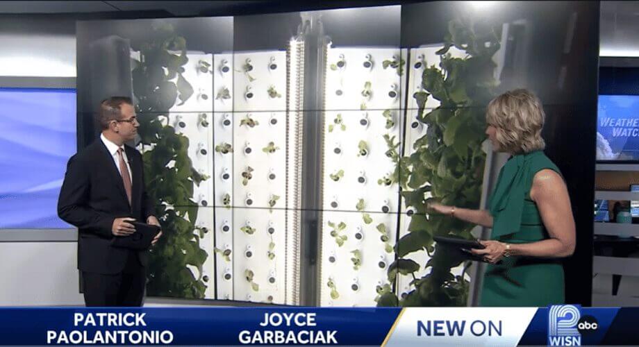 Vertical Farming Innovation on WISN 12 News News anchors Patrick Paolantonio & Joyce Garbaciak present a vertical hydroponic farming system on WISN 12.