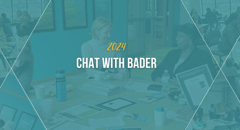 2024 Chat with Bader Event Attendees at the 2024 Chat with Bader event, engaging in discussions and networking in a conference setting.
